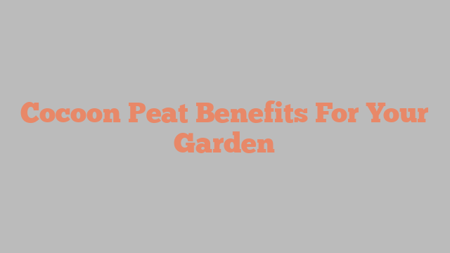 Cocoon Peat Benefits For Your Garden
