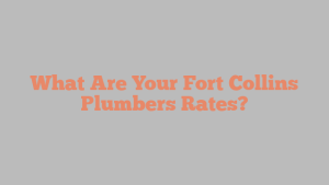 What Are Your Fort Collins Plumbers Rates?