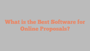 What is the Best Software for Online Proposals?