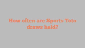 How often are Sports Toto draws held?
